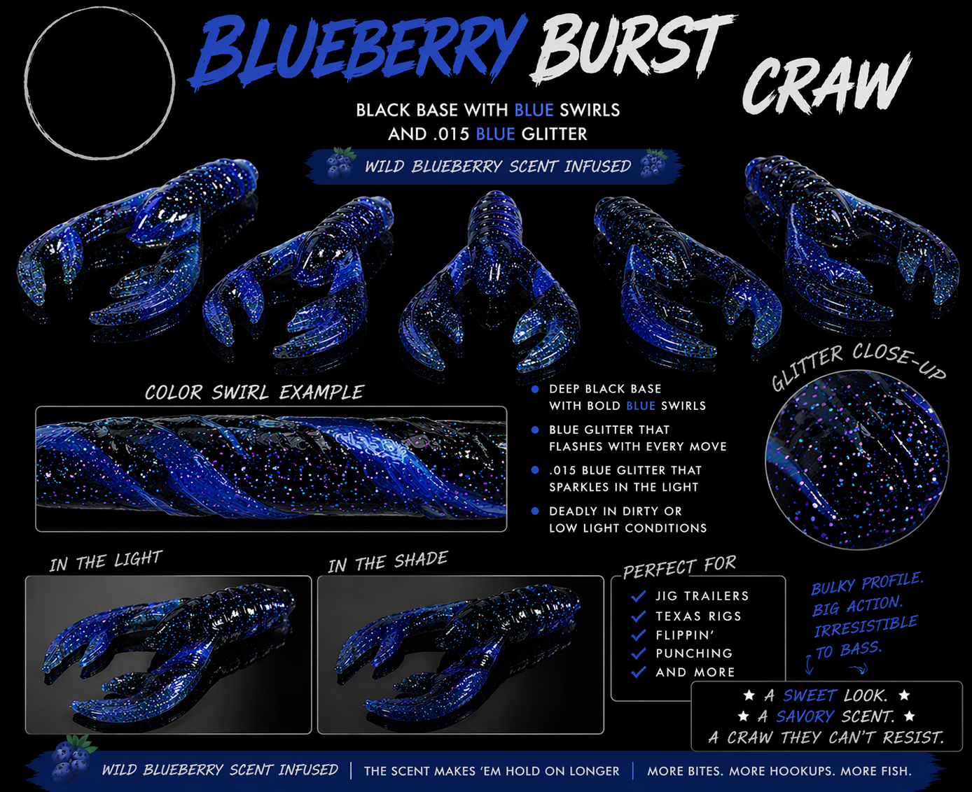 Layton's Baits Blueberry Burst crawl bait