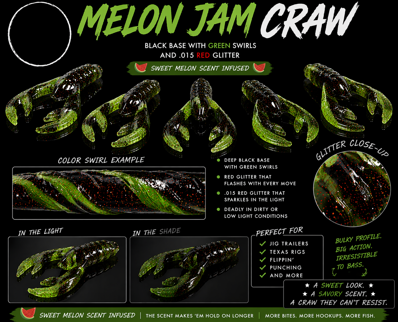 Layton's Baits Melon Jam crawl bait