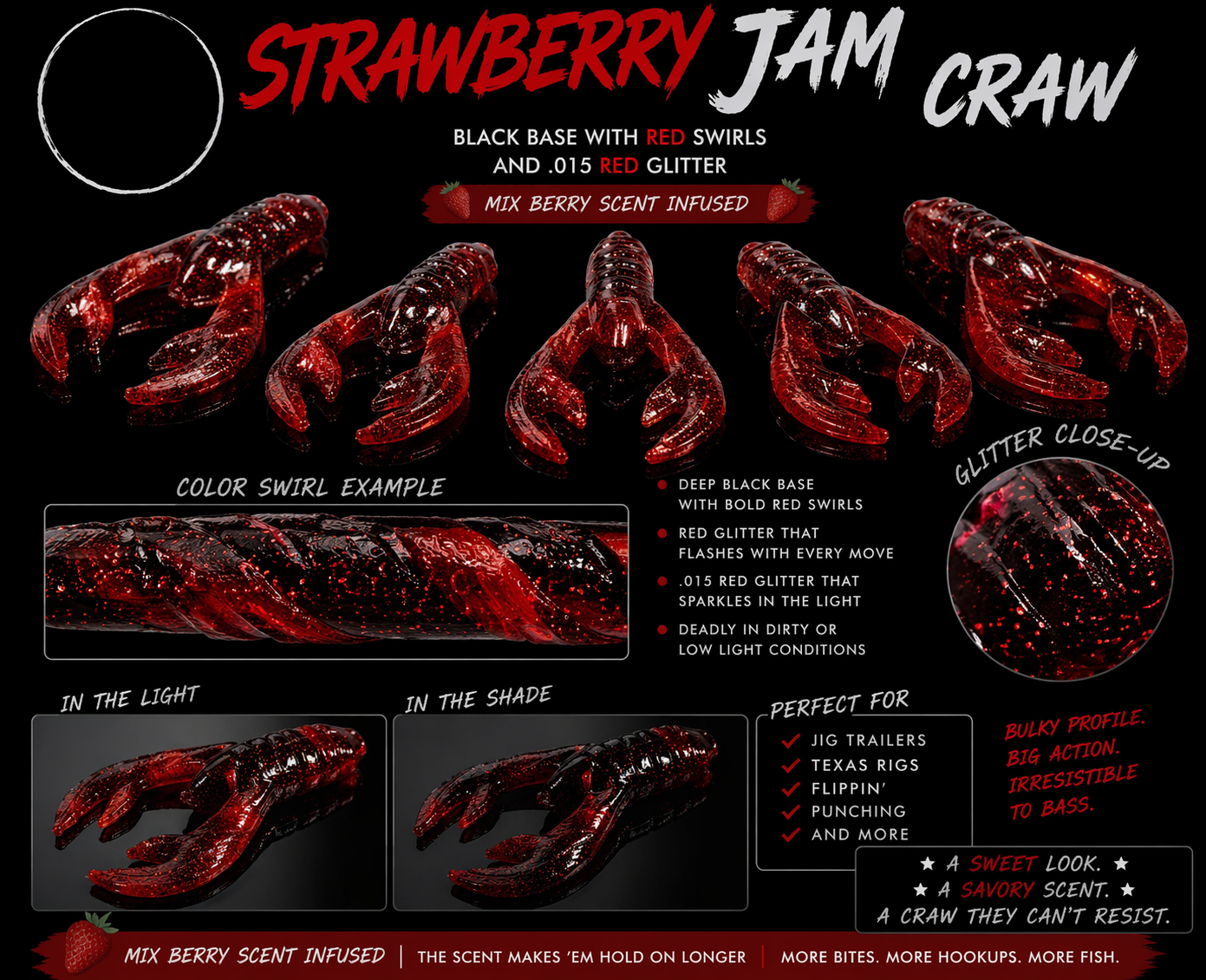 Layton's Baits Strawberry Jam crawl bait