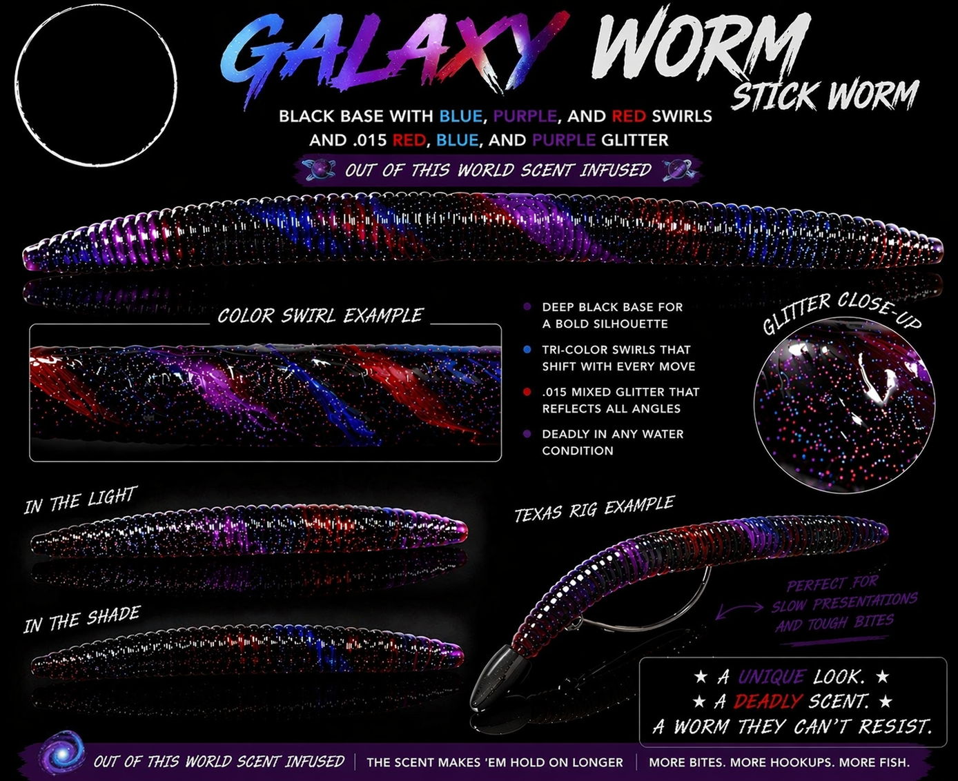 Layton's Baits Galaxy 5-inch stick worm