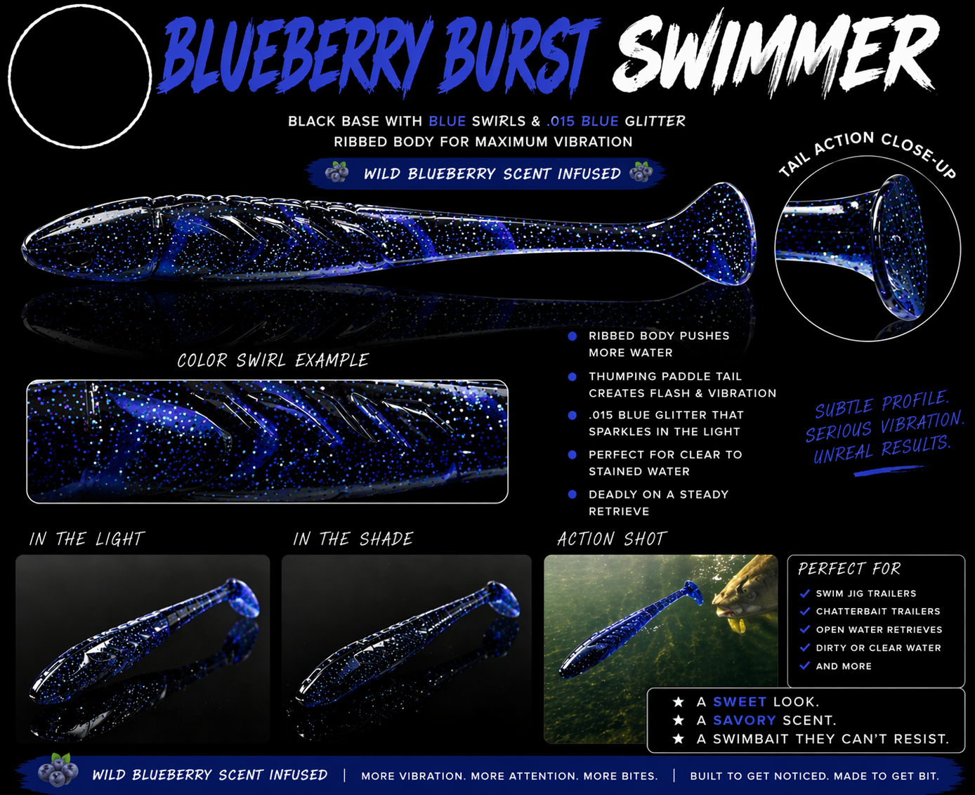 Layton's Baits Blueberry Burst swimmer bait